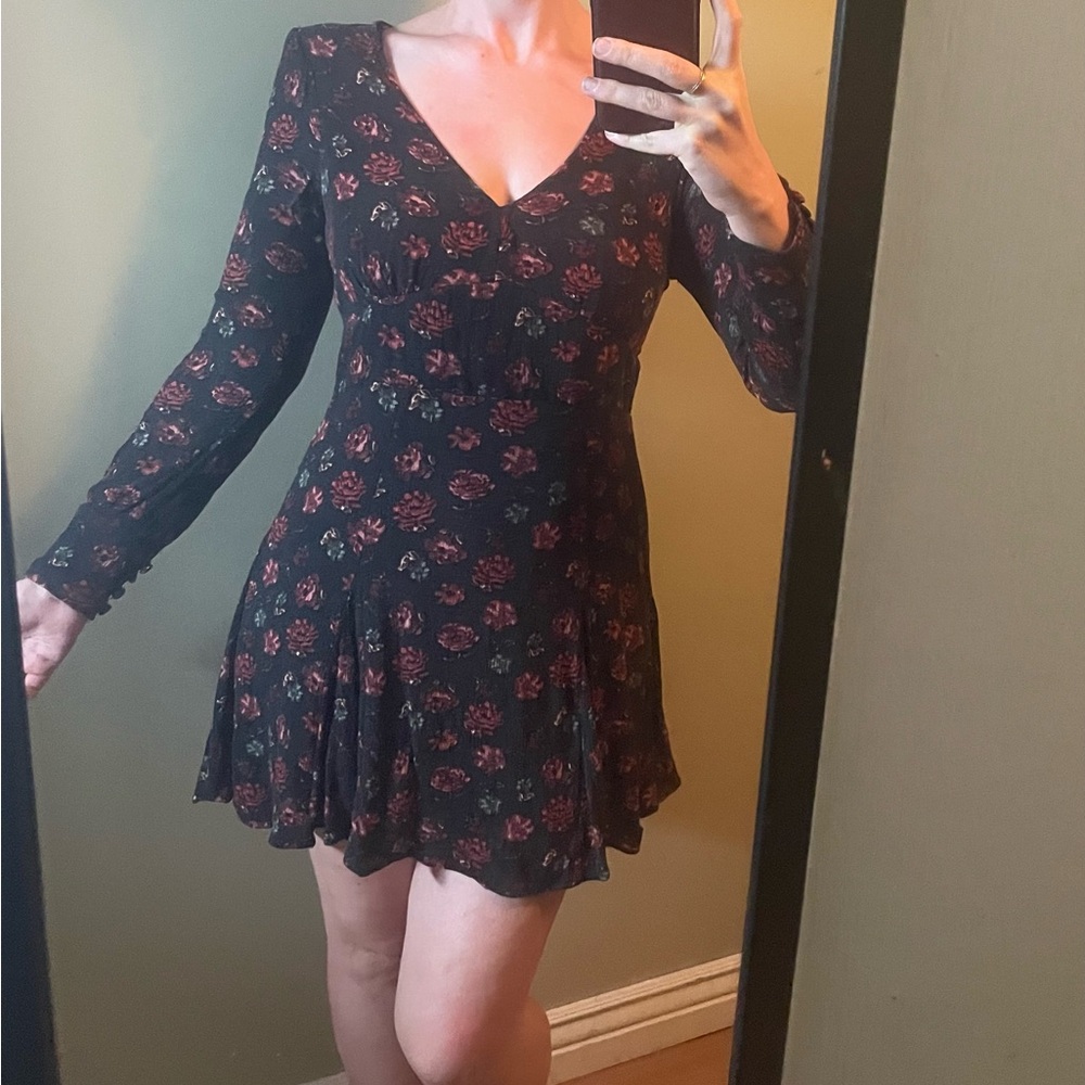 Floral Black Dress